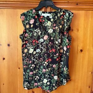LOFT Black Floral Women's Blouse